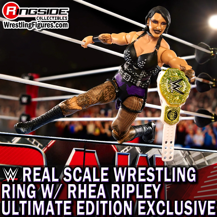 Shop WWE Raw Real Scale Wrestling Ring Playset w/ Rhea Ripley Ultimate Edition Exclusive Figure Now